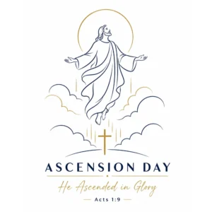 Ascension Day Minimal Line Art DTF Transfer – Ready To Press