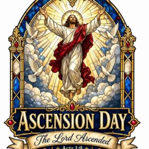 Ascension Day Stained Glass DTF Transfer – Church Art Print