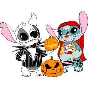 Spooky Couple Monster DTF Transfer – Halloween Duo Print