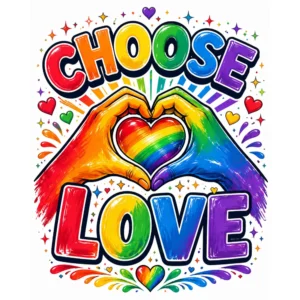 Choose Love Pride T Shirt LGBTQ Rainbow Heart Unisex Tee Gift