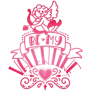 Be My Valentine Cupid Heart DTF Transfer – Romantic Gift Print