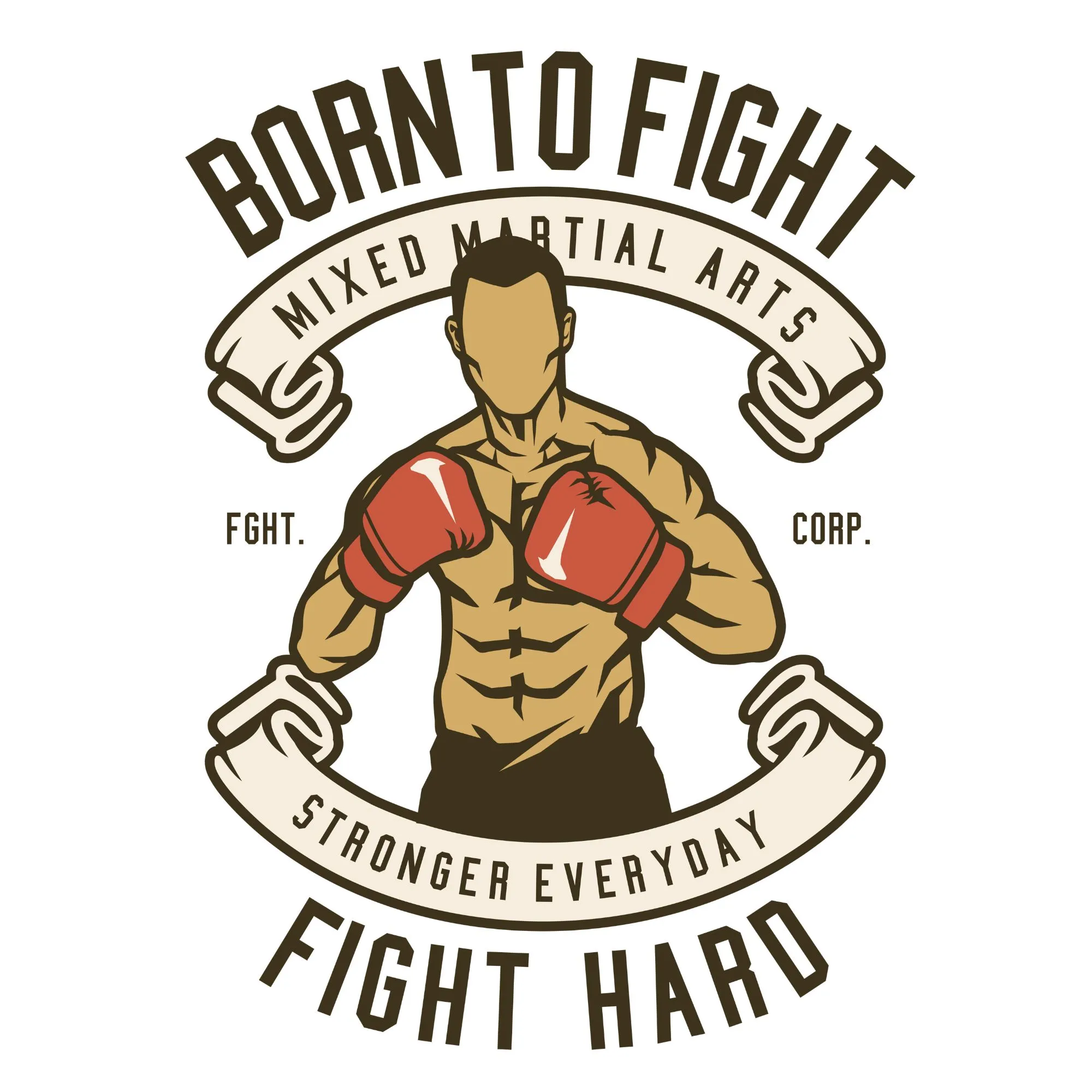 Born to Fight DTF Transfer - MMA Fighter Design
