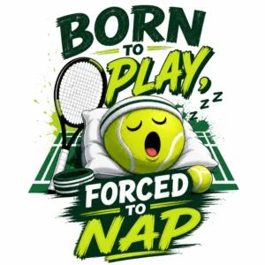 Born to Play Tennis Forced to Nap DTF Transfer – Funny Tennis Print