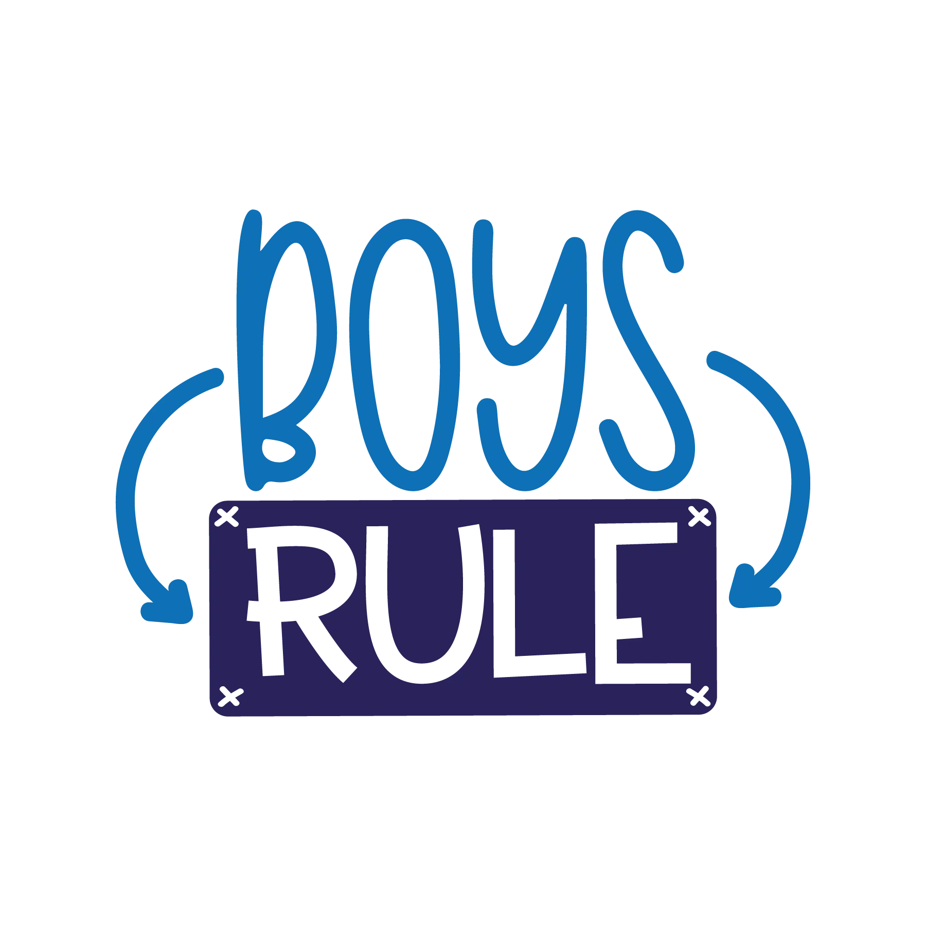 Boys Rule Funny Kids DTF Transfer - Ready to Press Print