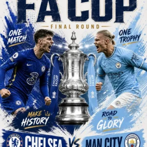 FA Cup Final Chelsea vs Man City DTF Transfer – Football Match Trophy Print