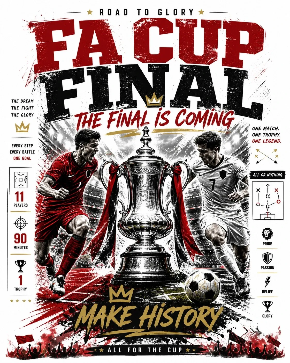 FA Cup Final Road to Glory DTF Transfer – Make History Football Print