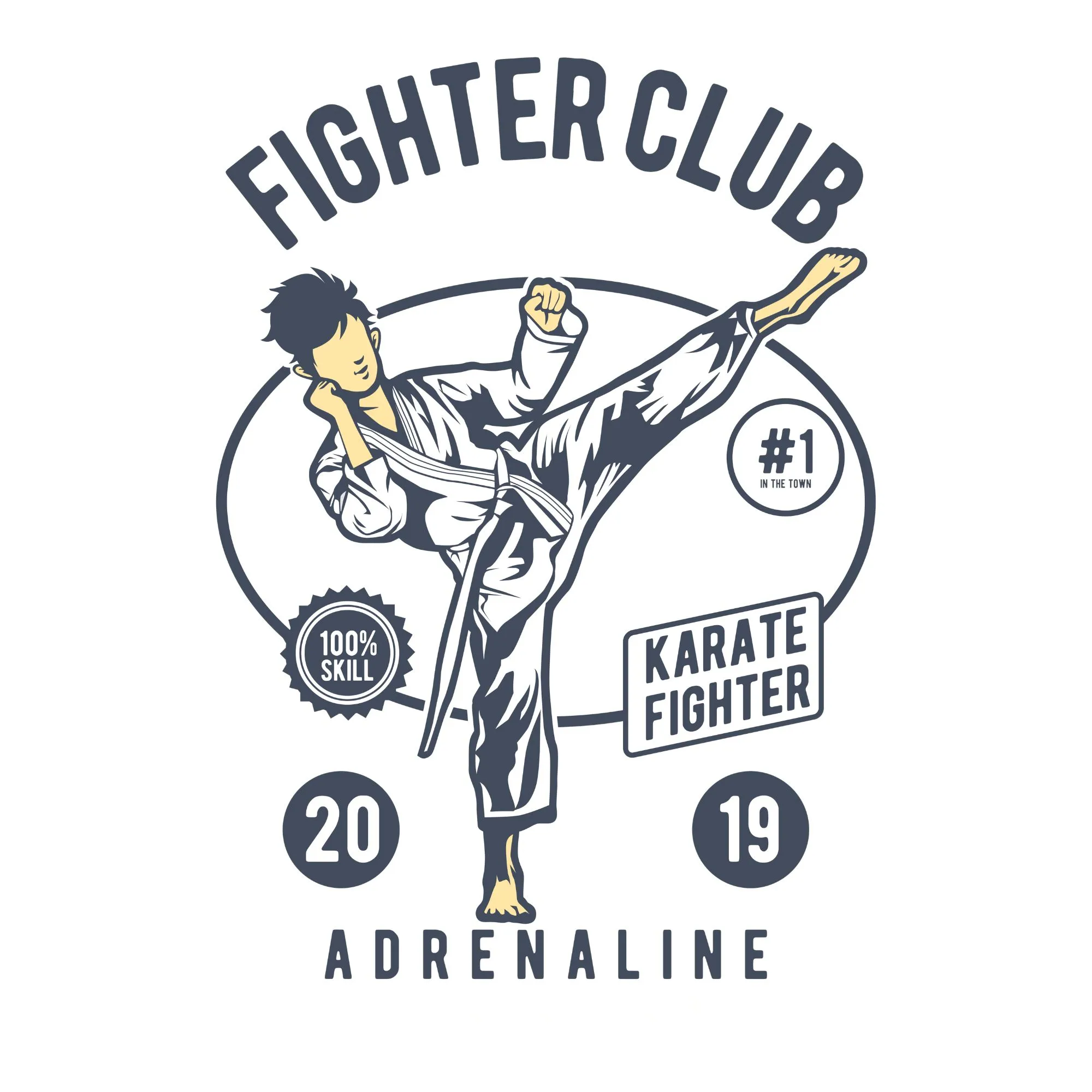 Fighter Club DTF Transfer - Karate Warrior Adrenaline Design
