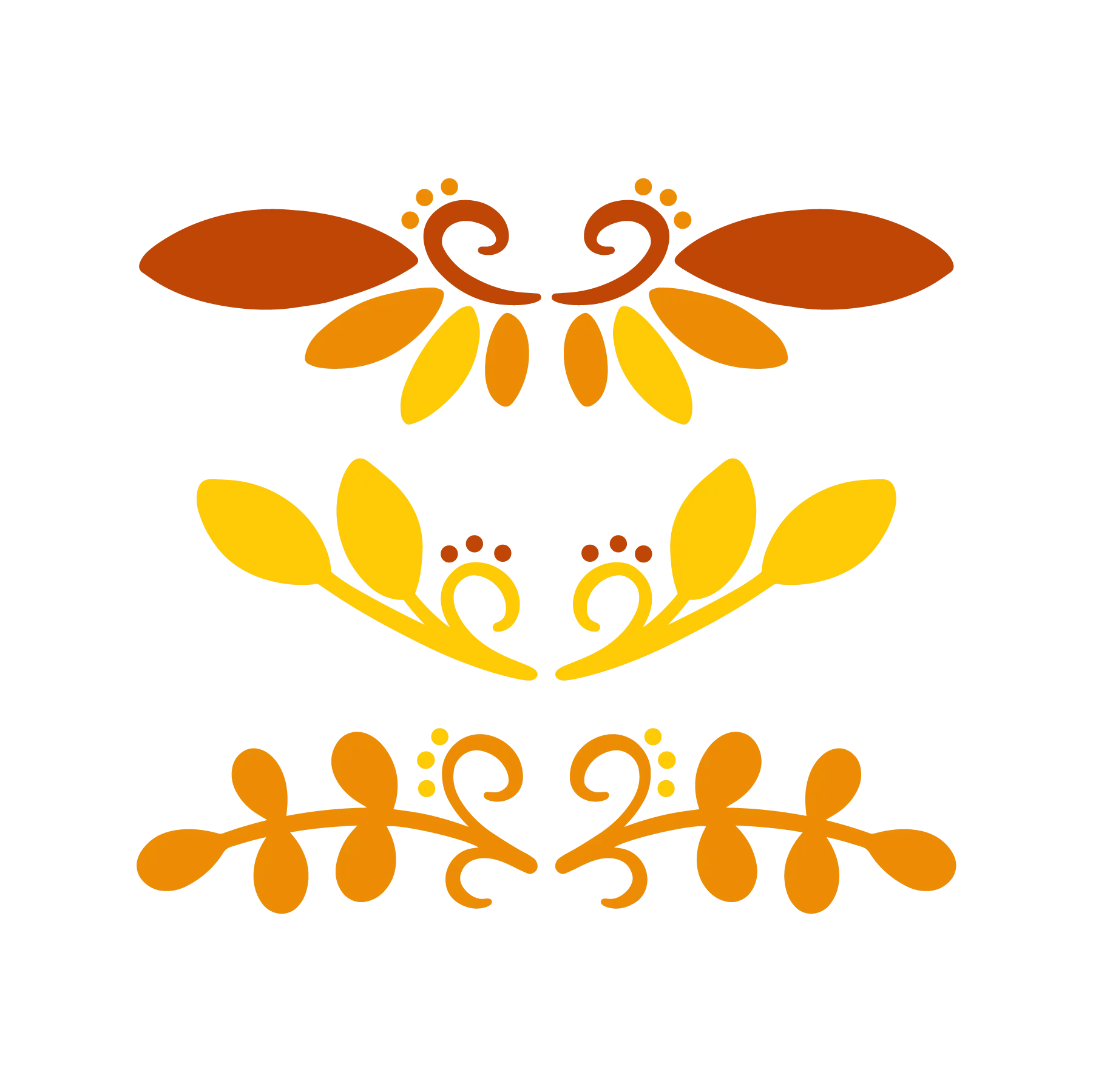 Floral Elements DTF Transfer - Retro Botanical Decorative Design