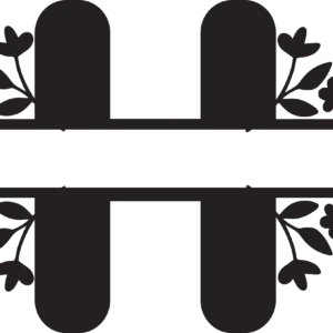 Floral Split Letter H DTF Transfer – Elegant Monogram Alphabet Design
