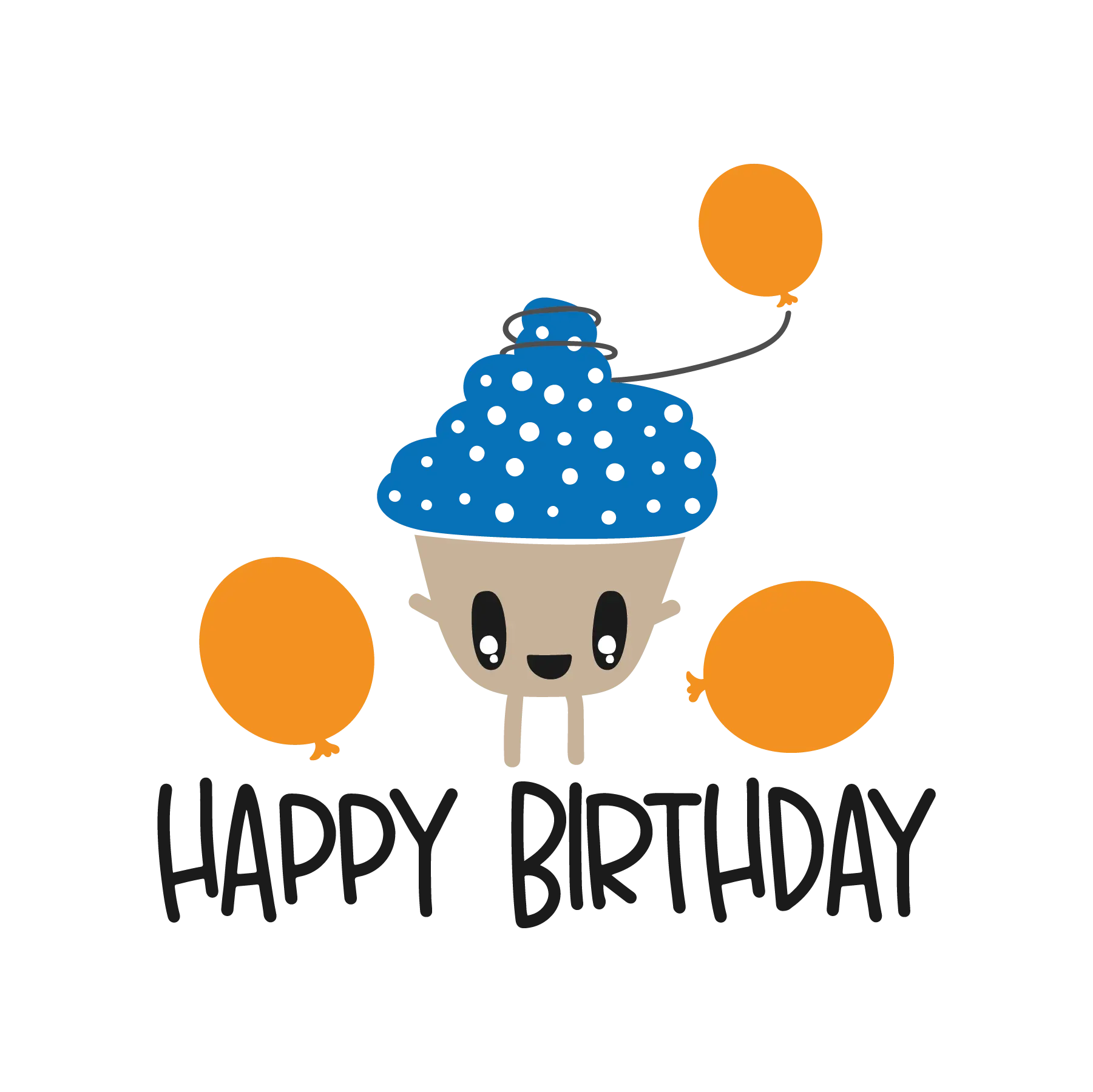 Happy Birthday Cupcake DTF Transfer - Cute Party Celebration Design