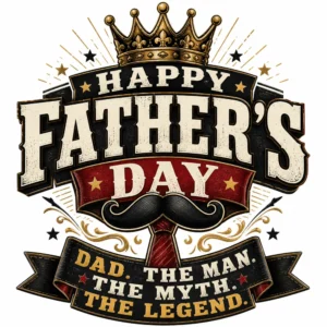 Happy Father’s Day Legend DTF Transfer – Dad The Man Myth Print