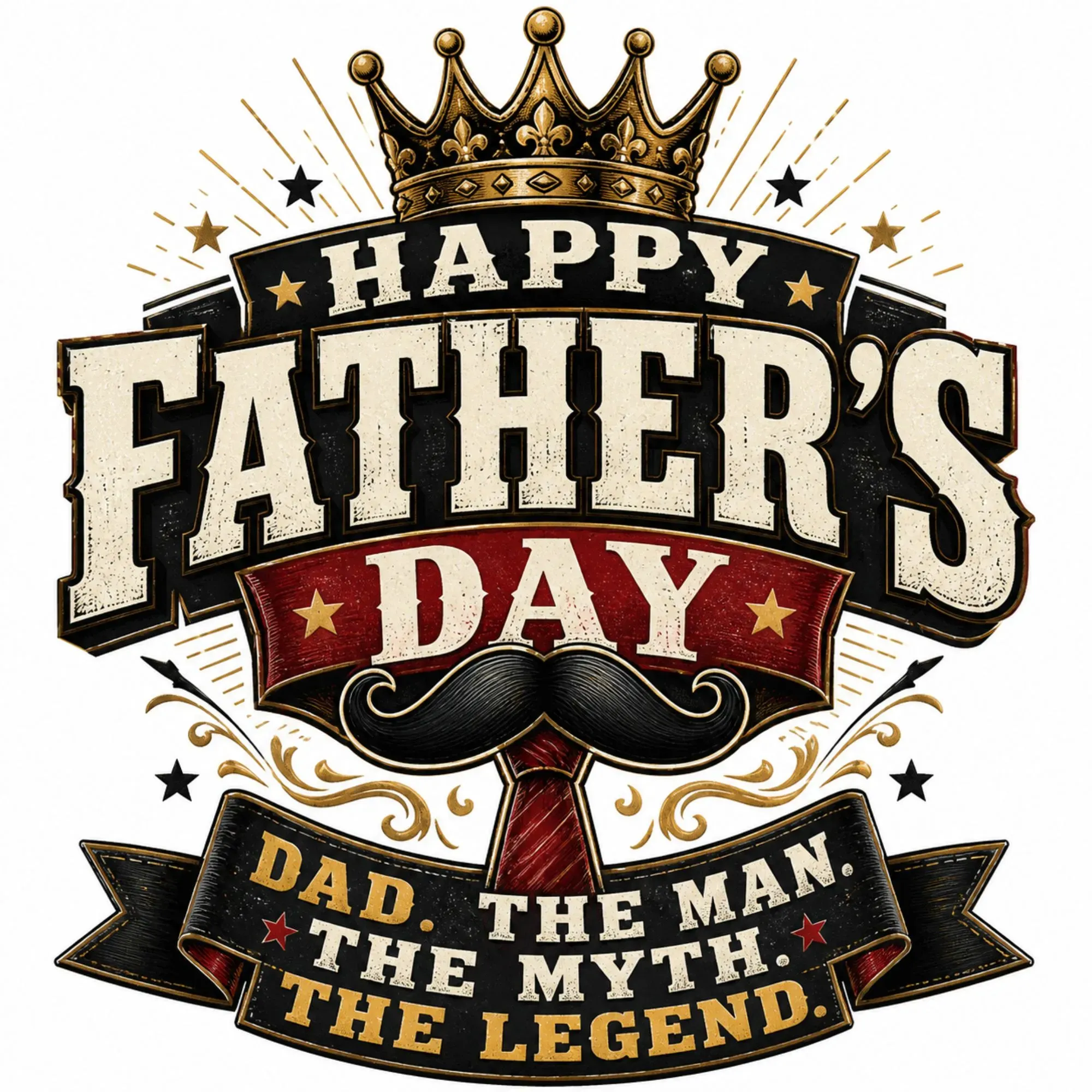 Happy Father’s Day Legend DTF Transfer – Dad The Man Myth Print