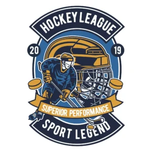 Hockey League Badge DTF Transfer – Vintage Team Emblem Print