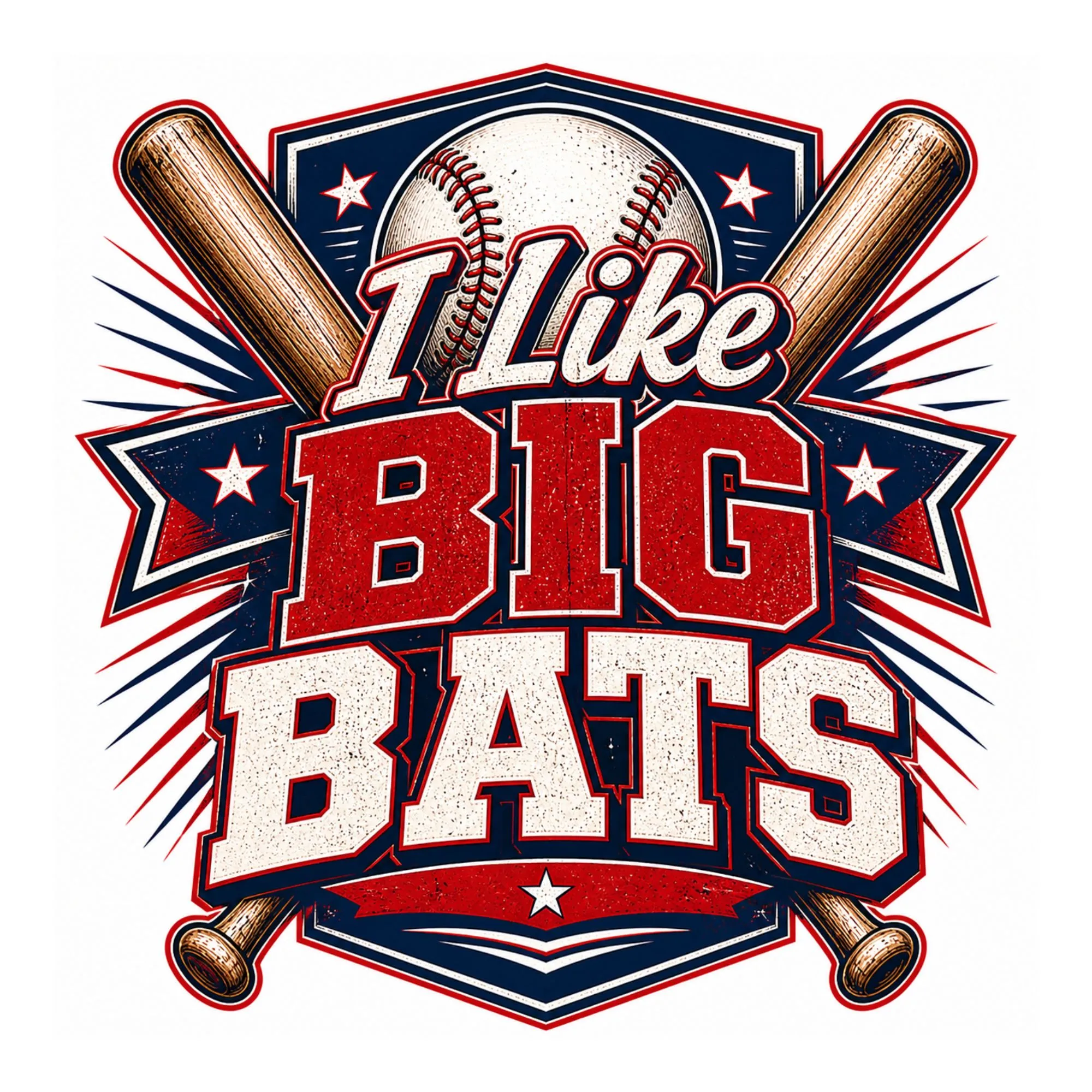 I Like Big Bats DTF Transfer – Funny Baseball Graphic Print