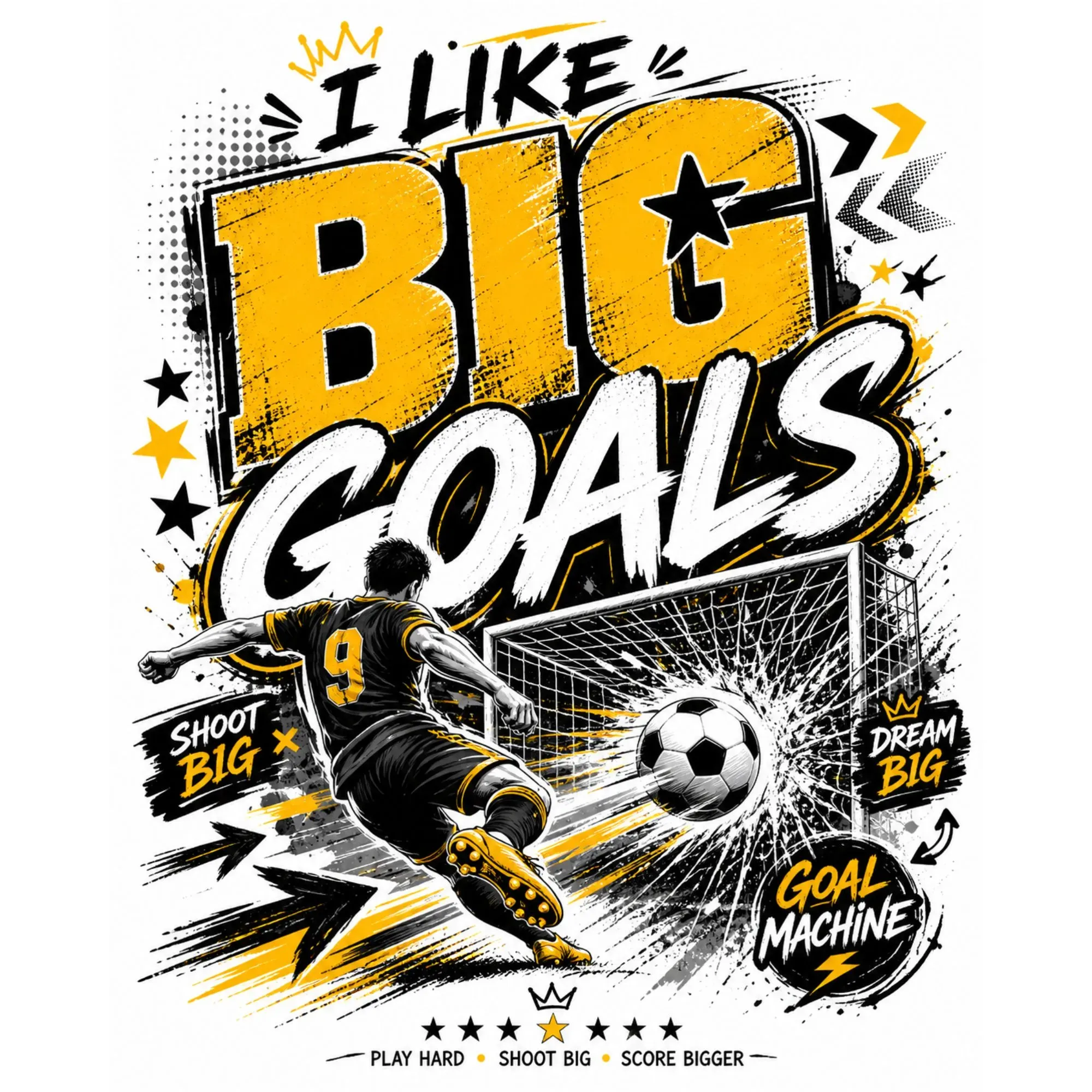 I Like Big Goals DTF Transfer – Football Graphic Print