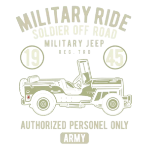 Military Ride Vintage Army DTF Transfer – Retro Tactical Print