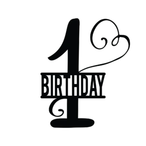 Minimal 1st Birthday Typography DTF Transfer – Ready to Press