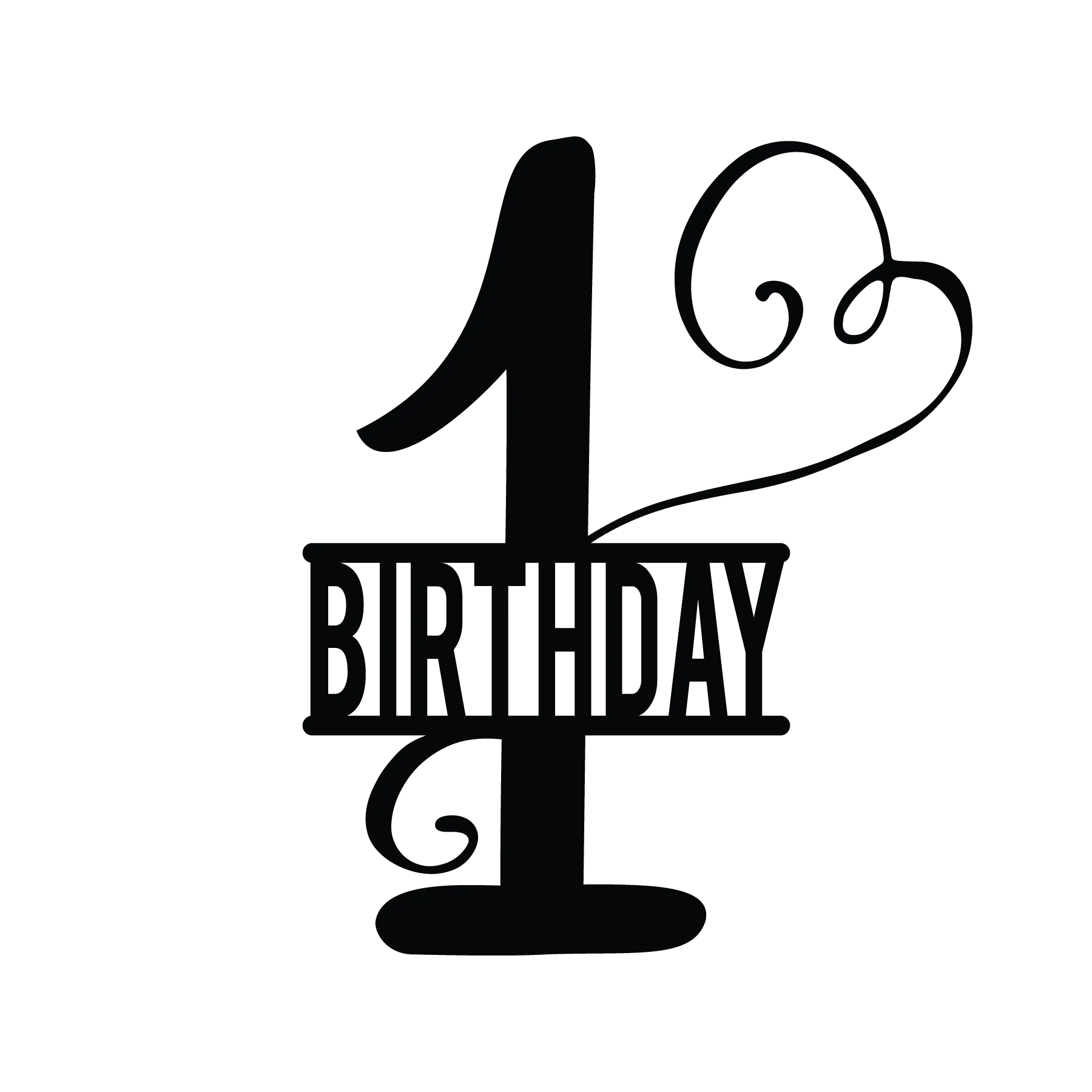 Minimal 1st Birthday Typography DTF Transfer - Ready to Press