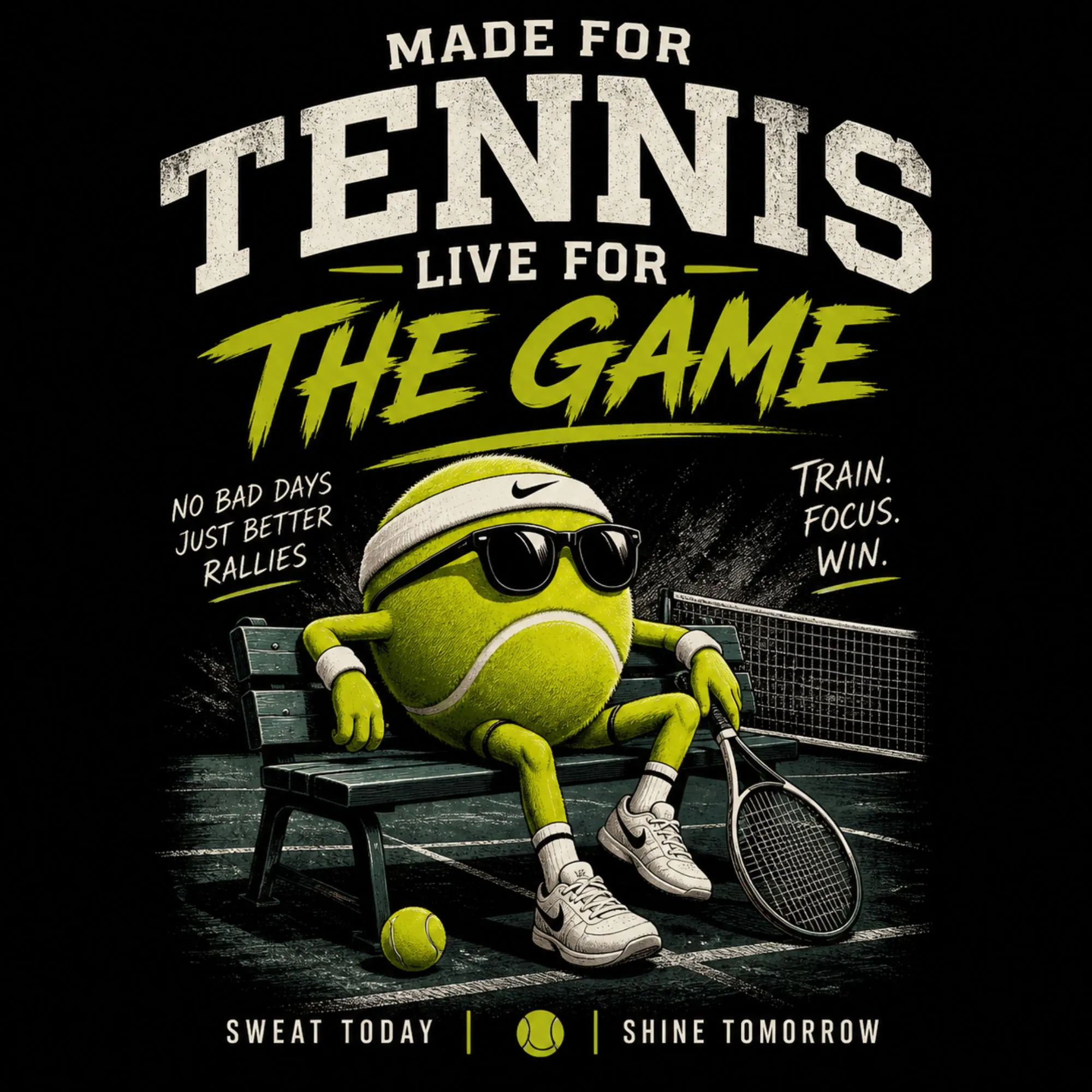 Tennis Lover Quote DTF Transfer – Game Passion Print
