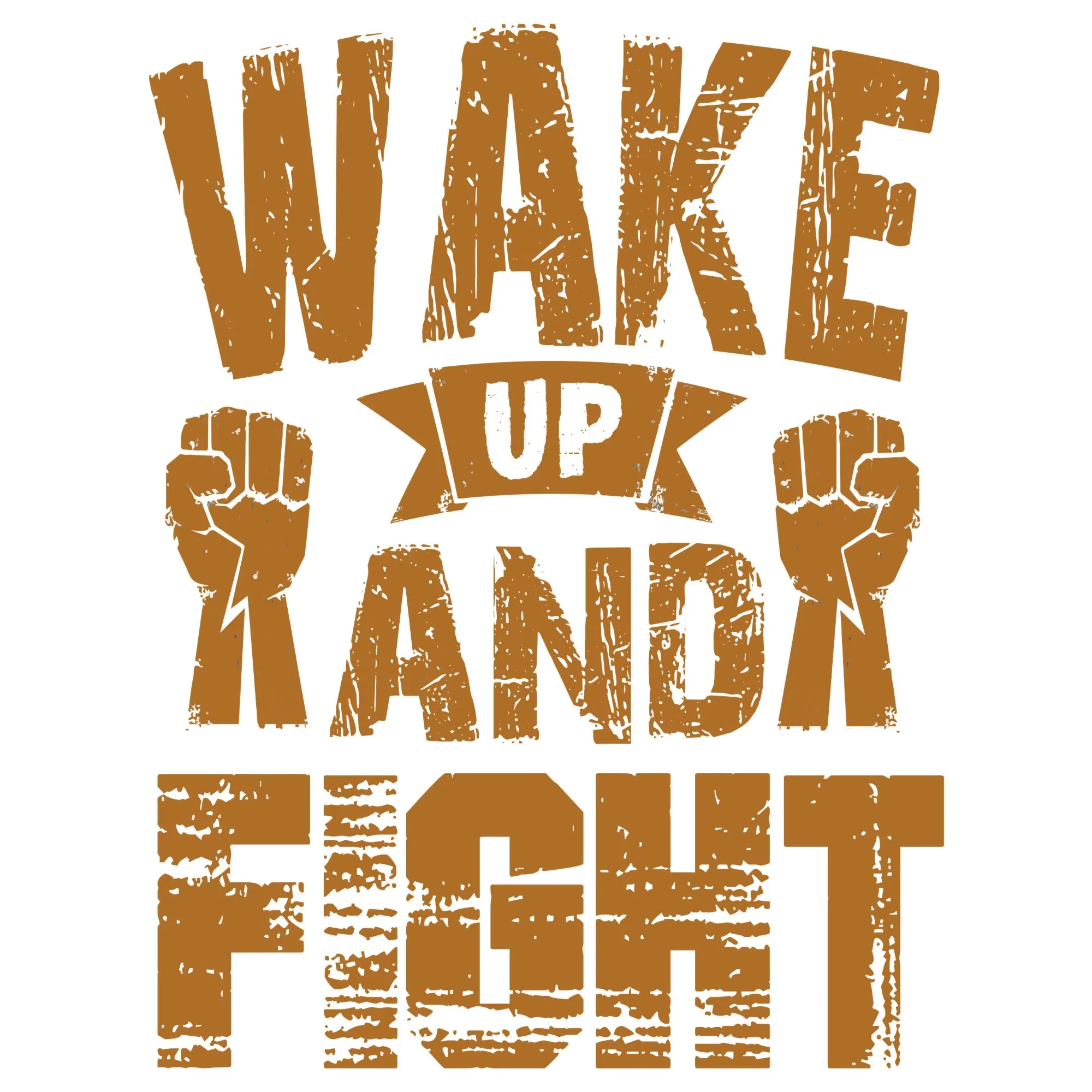 Wake Up And Fight DTF Transfer - Motivational Fighter Gym Design