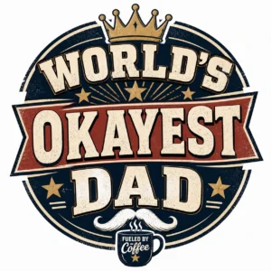 World’s Okayest Dad DTF Transfer – Ready to Press Print