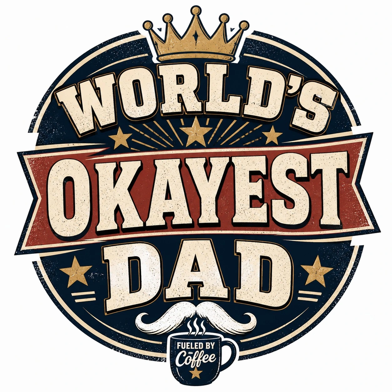 World’s Okayest Dad DTF Transfer – Ready to Press Print