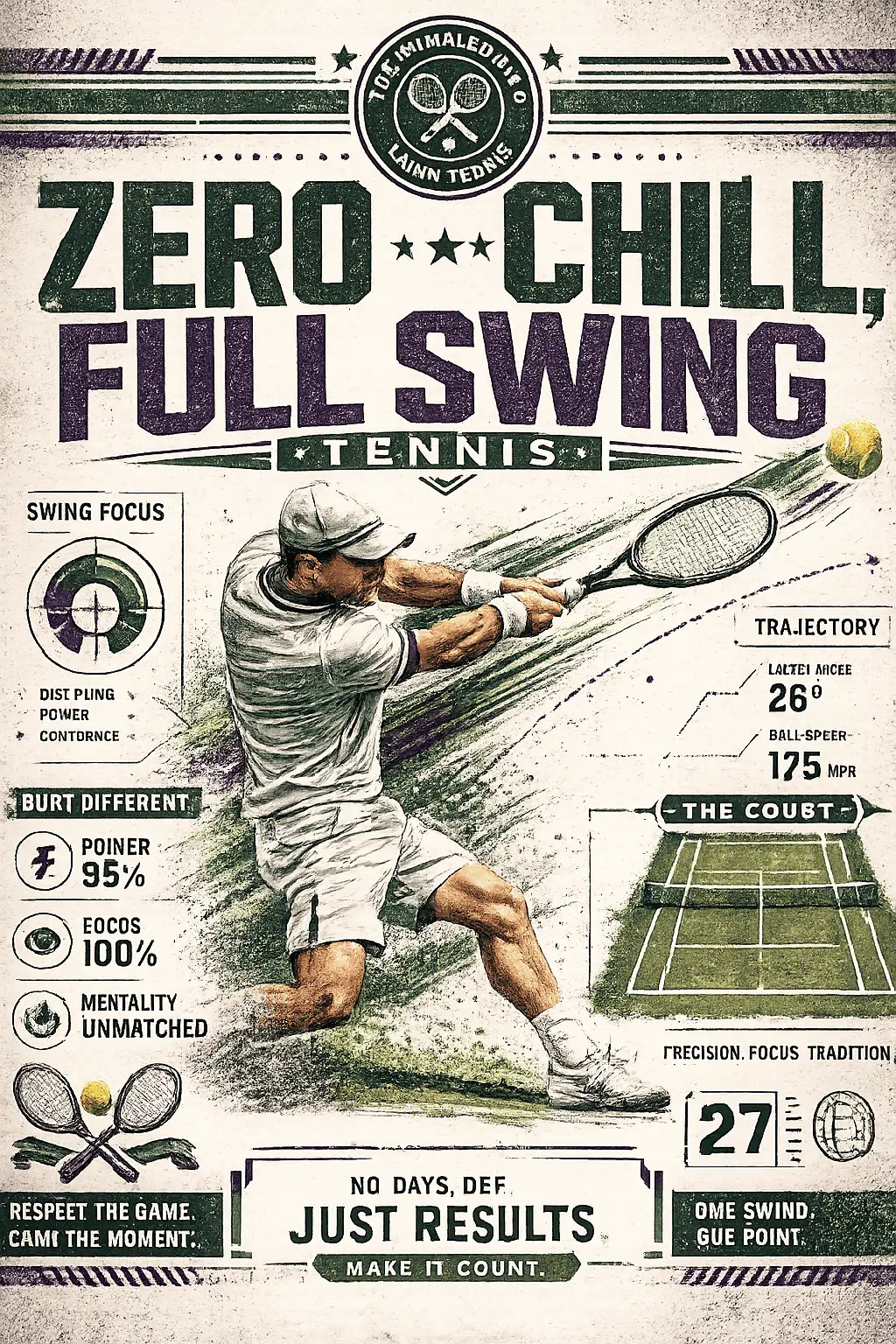 Zero Chill Full Swing Tennis DTF Transfer – Pro Tennis Motivation Print