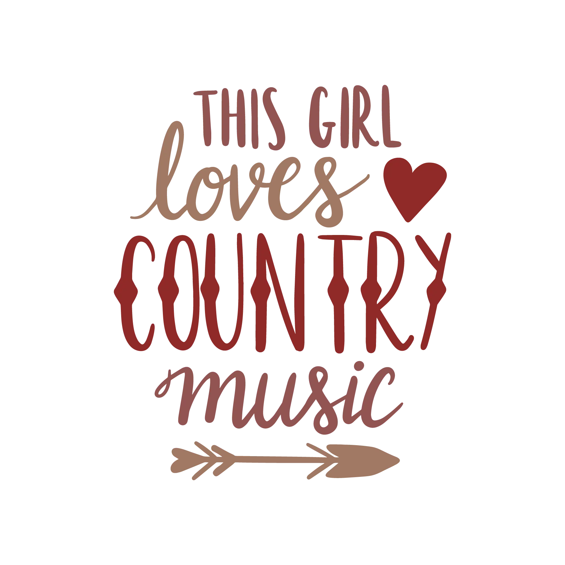 This Girl Loves Country Music DTF Transfer – Western Vibe Print